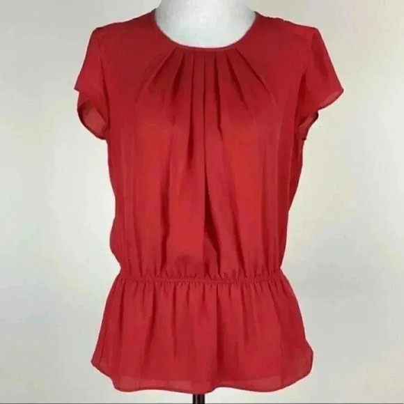 Ann taylor Factory top size XS red shirt sleeve - Picture 2 of 10